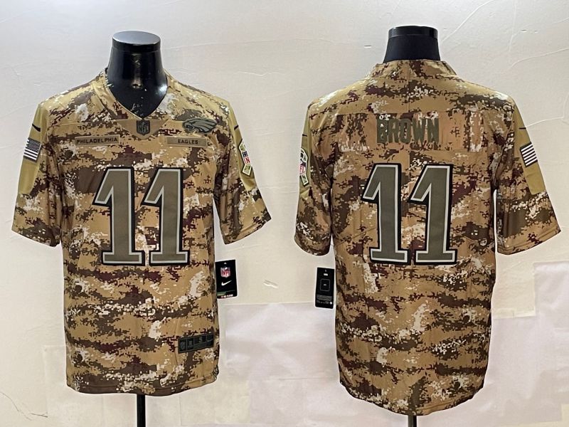 Men Philadelphia Eagles #11 Brown Camo 2025 Nike Salute to Service Limited NFL Jersey style 212->philadelphia eagles->NFL Jersey